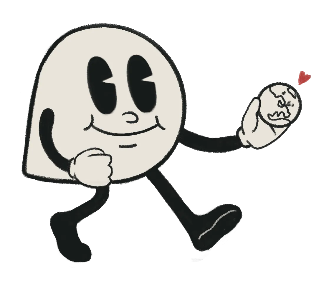 Elby, the Language Buddies mascot, holding the world with love